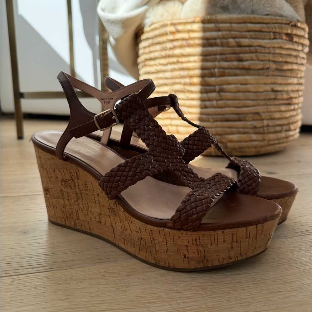 Kate Spade Brown Woven Wedge Sandals